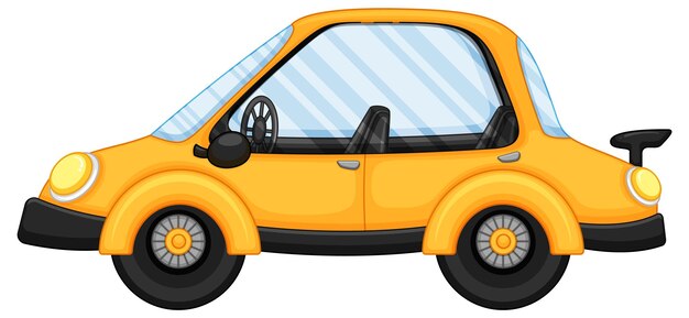 A yellow car in cartoon style
