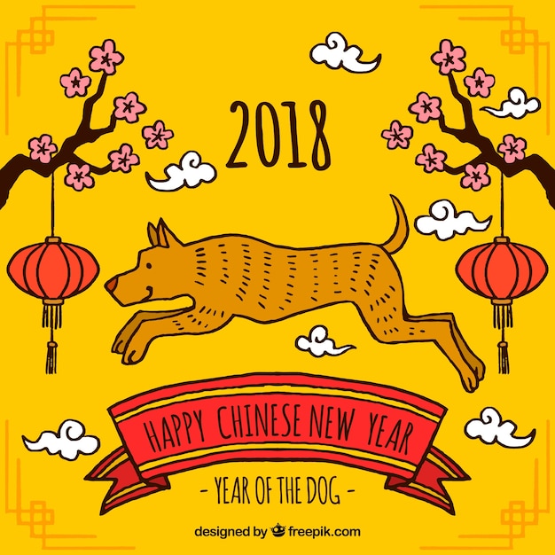 Yellow chinese new year background