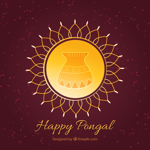 Бесплатное векторное изображение Желтый круг счастливой pongal