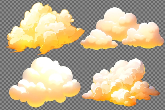 Free vector yellow cloud collection