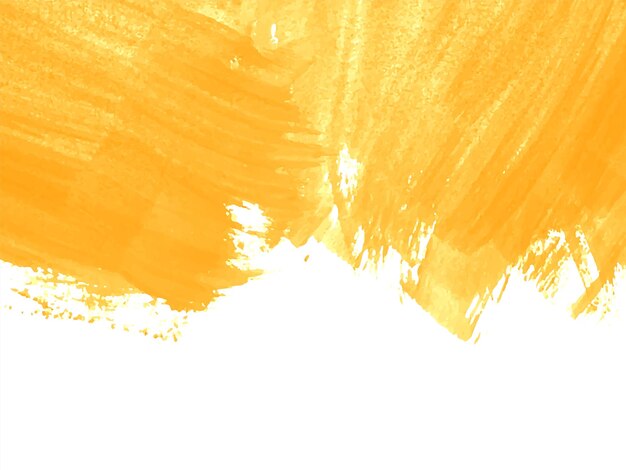 Yellow color brush stroke watercolor texture decorative background