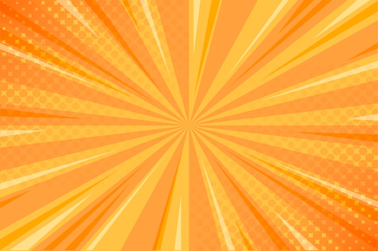 Free Vector yellow comic background with halftone
