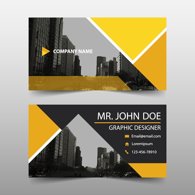 Yellow commercial business card