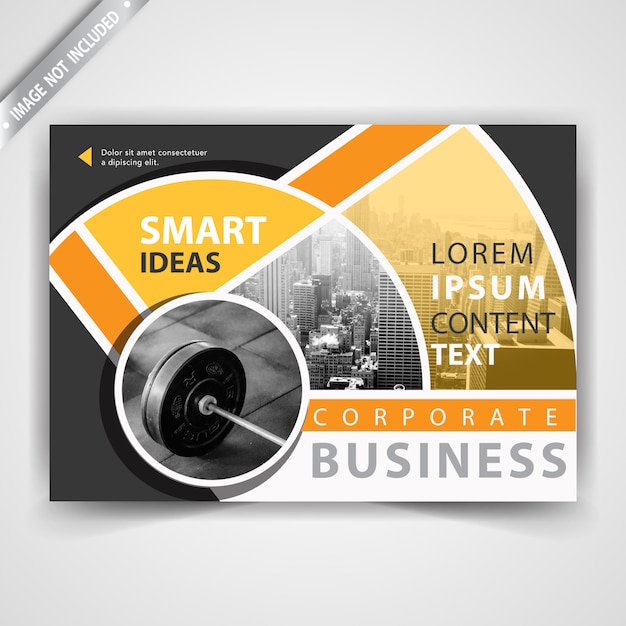 Yellow commercial horizontal leaflet template