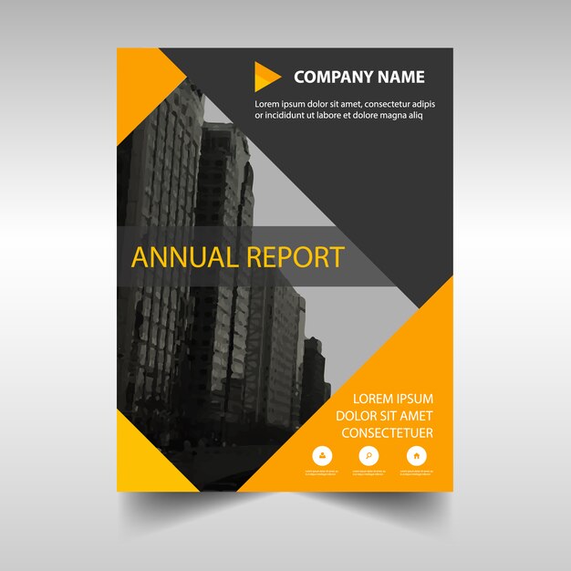 Yellow creative annual report book cover template