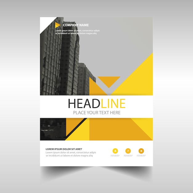 Yellow creative annual report book cover template