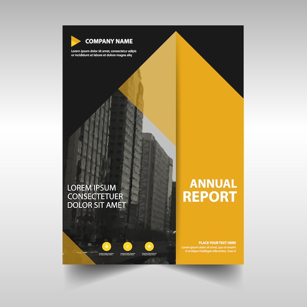 Yellow creative annual report cover template