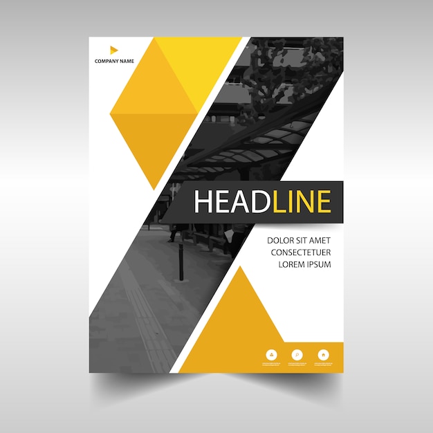 Free vector yellow creative cover of annual report