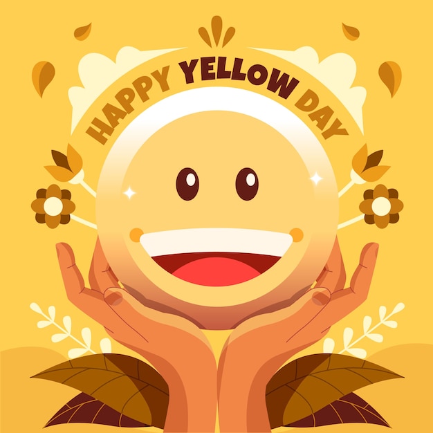 Желтый день плоская иллюстрация