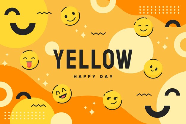 Yellow day hand drawn flat background