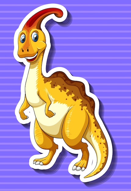 Vettore gratuito dinosauro giallo su sfondo viola