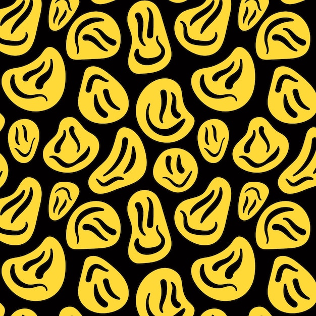 노란색 왜곡 된 이모티콘 패턴