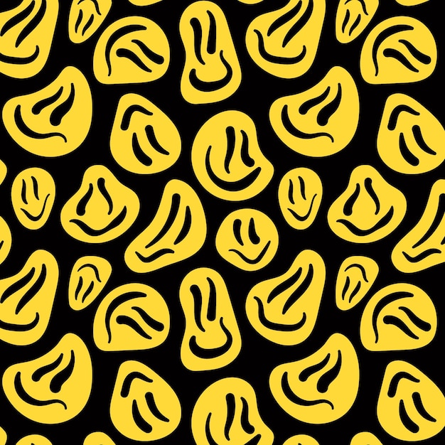 Yellow distorted emoticons pattern