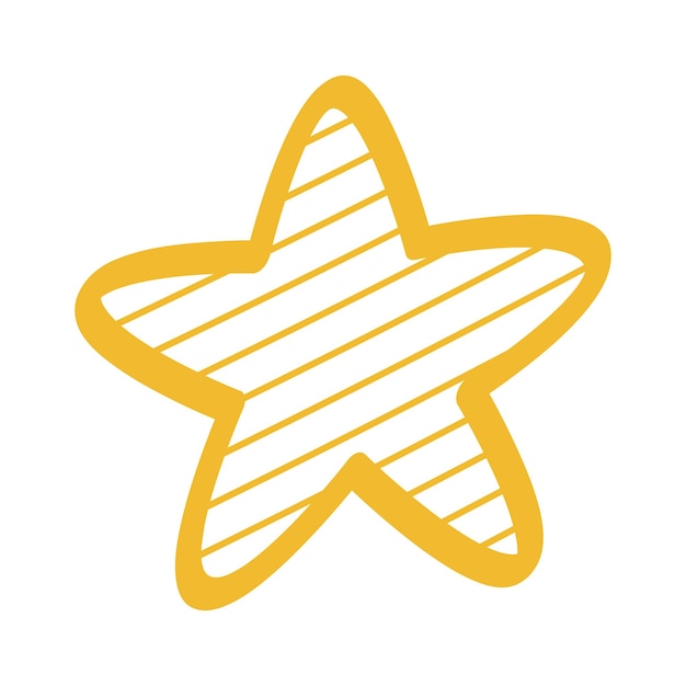 無料ベクター 黄色いドードルスタイルの星
