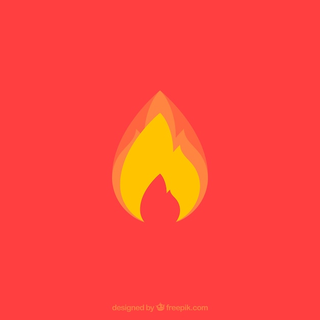 Yellow flame on red background