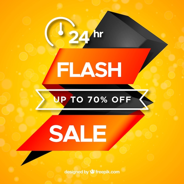 Yellow flash sale background