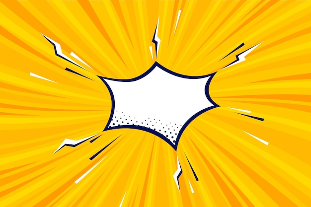 Бесплатное векторное изображение Желтые плоские обои в стиле комиксов с пузырем чата