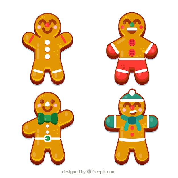 Yellow flat gingerbread men