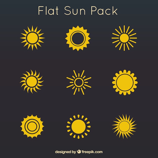 Yellow flat suns pack