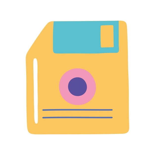 Free vector yellow floppy disk data storage