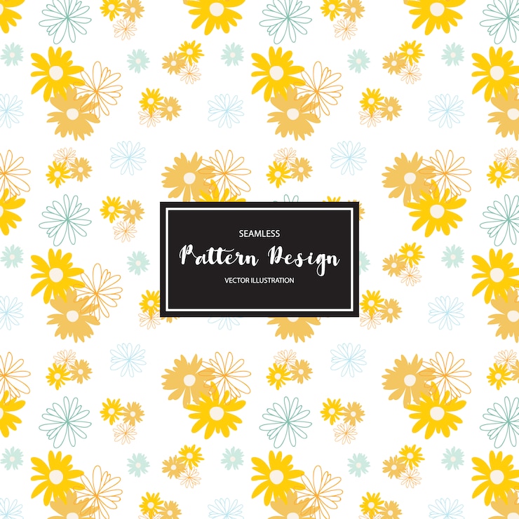 Free Vector yellow flowers pattern background