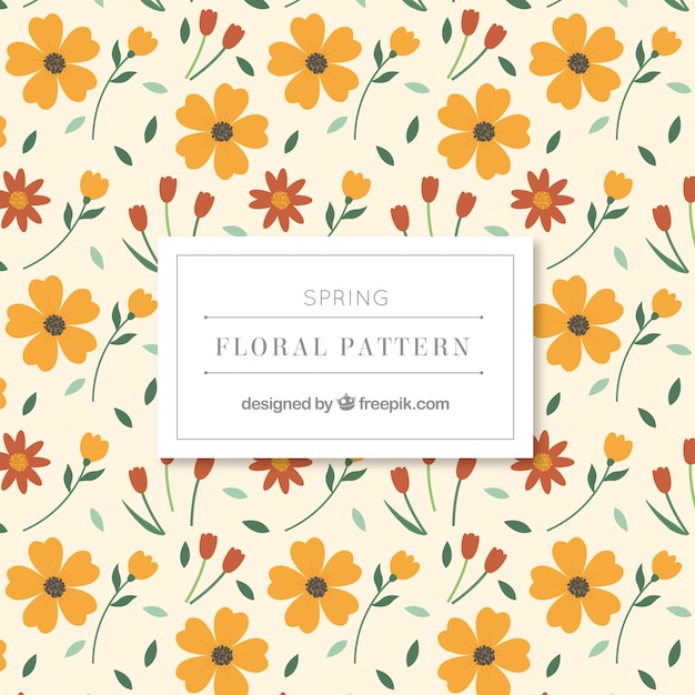 Yellow flowers pattern with leaves