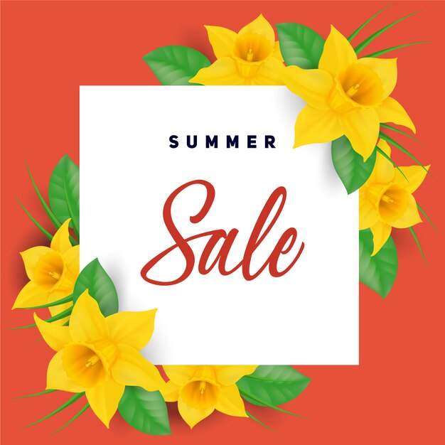 Yellow flowers summer sales background