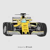 Free vector yellow formula 1 car background