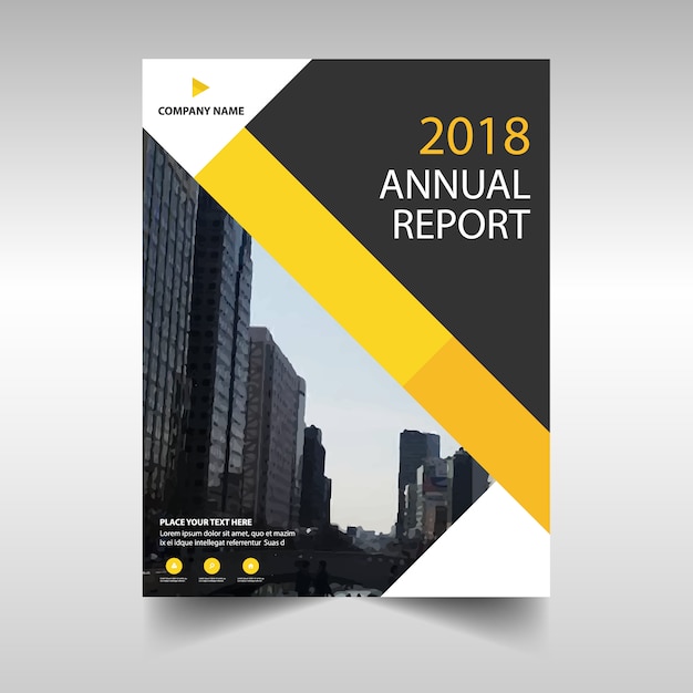 노란색 기하학적 기업 연례 보고서 템플릿