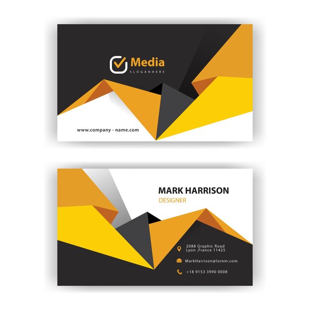 yellow geometric shape business card