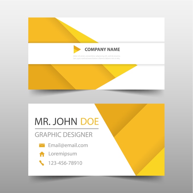 Yellow geometric style business card