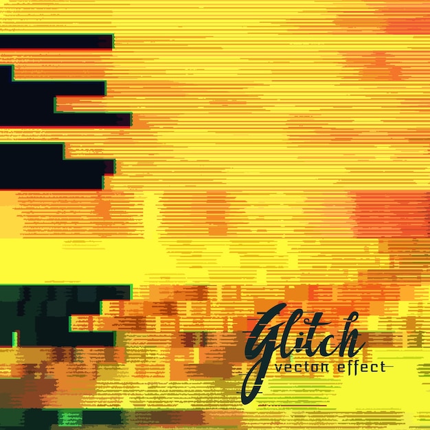 Vettore di sfondo glitch giallo