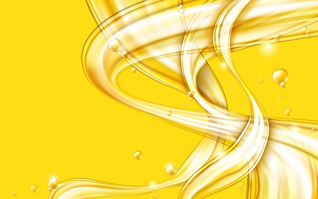 Free vector yellow golden flowing liquid abstract vector