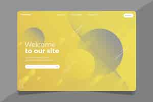 Free vector yellow and gray abstract landing page template