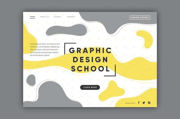 Free vector yellow and gray abstract landing page