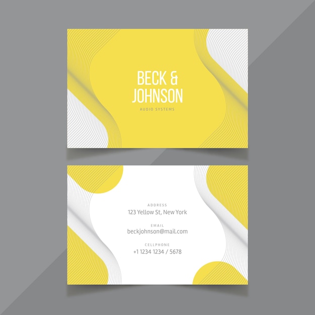 Yellow and gray business card template