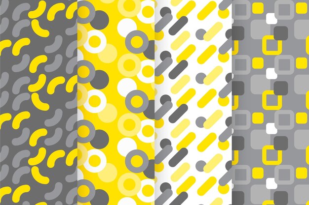 노란색과 회색 기하학적 패턴 컬렉션