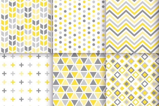 Yellow and gray geometric pattern set