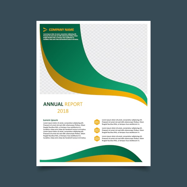 Yellow and green annual report template