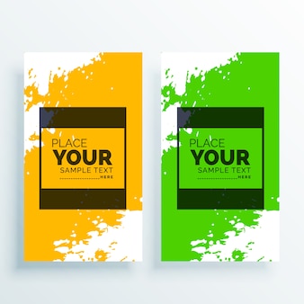 Yellow and green vertical banner design