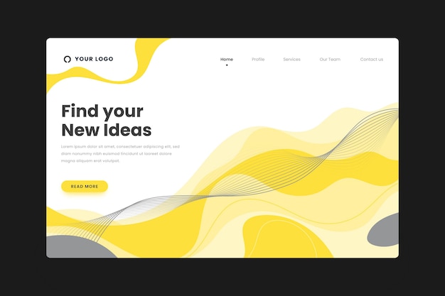 Free vector yellow and grey abstract landing page