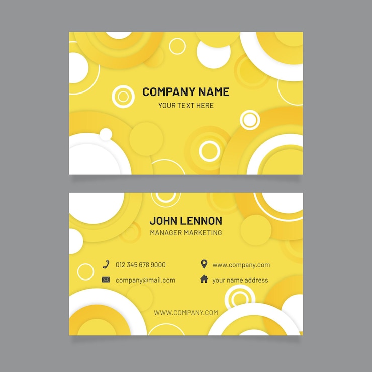 Free Vector yellow and grey business card template