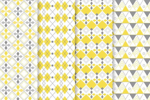 Yellow and grey geometric patterns