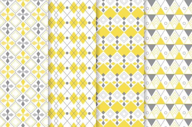 노란색과 회색 기하학적 패턴