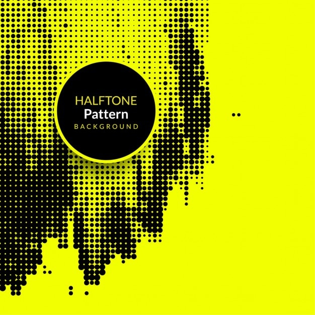 Free vector yellow grunge background with halftone dots