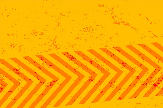無料ベクター オレンジストライプデザインと黄色のグランジ背景