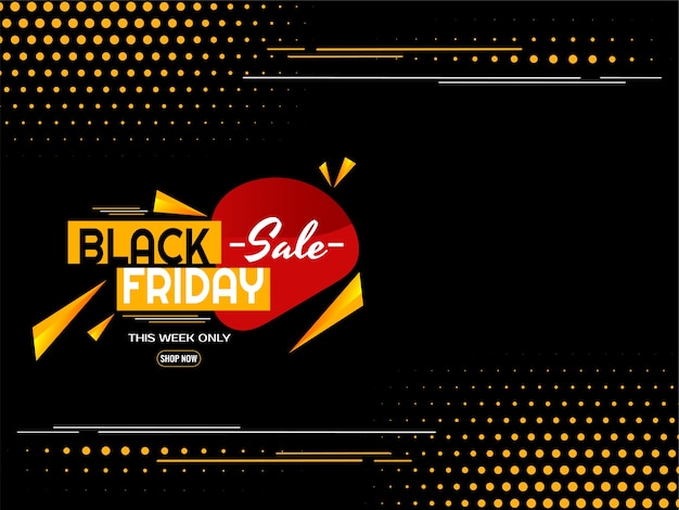 Yellow halftone flat black friday sale background