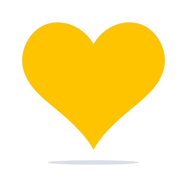 Free vector yellow heart flat style