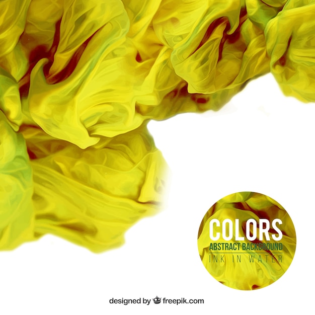 Yellow ink in water background