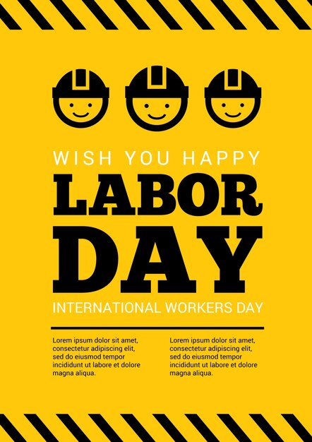 Yellow labor day poster